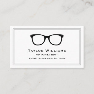 Optometrist Optiker Oftalmolog Black White Visitkort