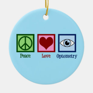 Optometrist Peace Kärlek optometry Blue Öga Dokt Julgransprydnad Keramik