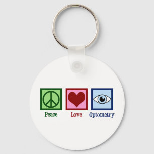 Optometrist Peace Kärlek optometry Blue Öga Dokt Nyckelring