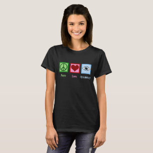 Optometrist Peace Kärlek optometry Blue Öga Doktor T-shirt