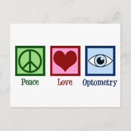 Optometrist Peace Kärlek optometry Blue Öga Doktor Vykort