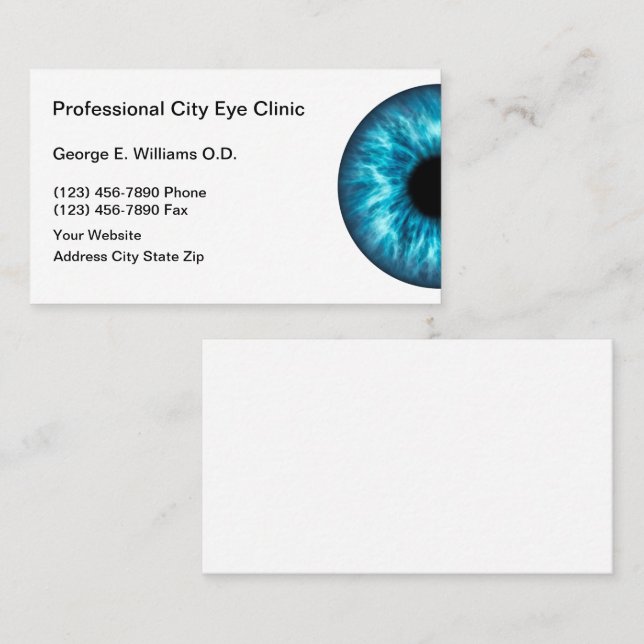 Optometrist professionella visitkort öga (Fram/baksida)