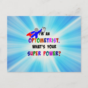 Optometrist Superhjälten anpassad design Vykort