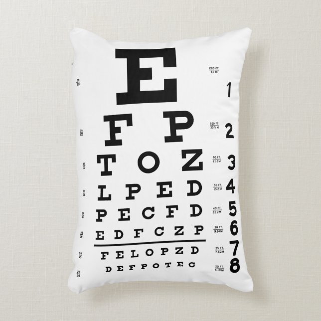 Optometrist T-shirt Pillow för öga-diagram Prydnadskudde (Framsidan(Vertikal))