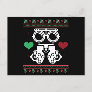 Optometrist Ugly jul Sweater Optician Julafton Vykort