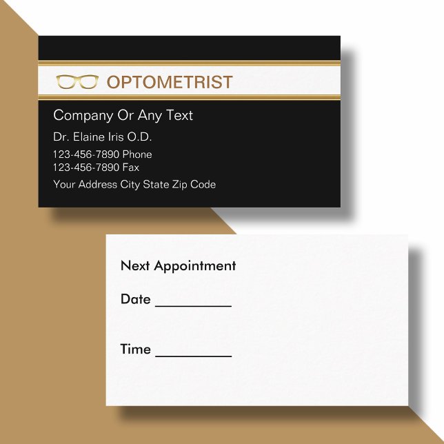Optometrist Visitkort Tidsbeställning Kort (Skapare uppladdad)