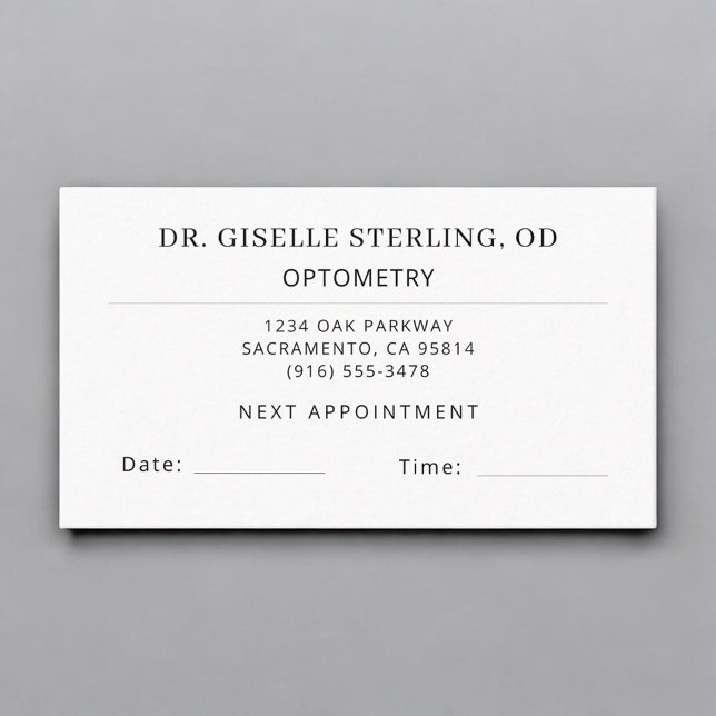 Optometry Eye Doctor Office Appointment Card Tidsbeställning Kort (Skapare uppladdad)
