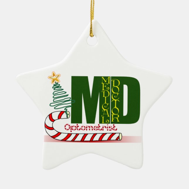 OPTOMETRY GOD JUL ÖGA DOKTOR JULGRANSPRYDNAD KERAMIK (Framsidan)