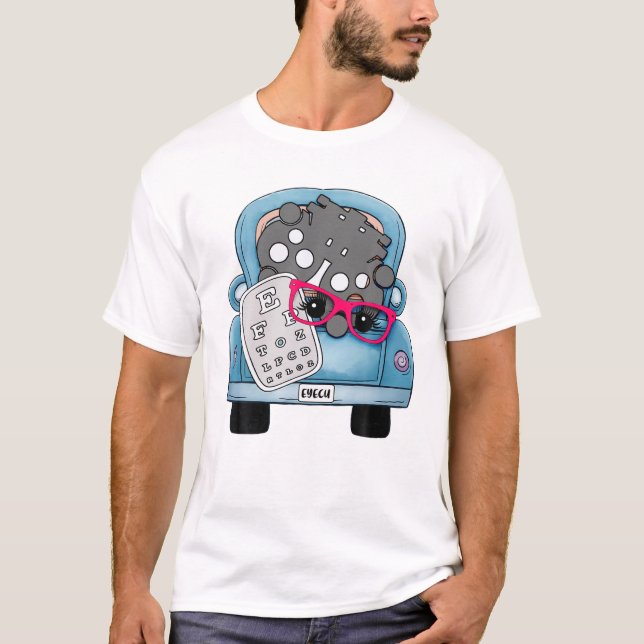 Optometry Ofthalmology Lastbil Eyechart Glasses Op T Shirt (Framsida)