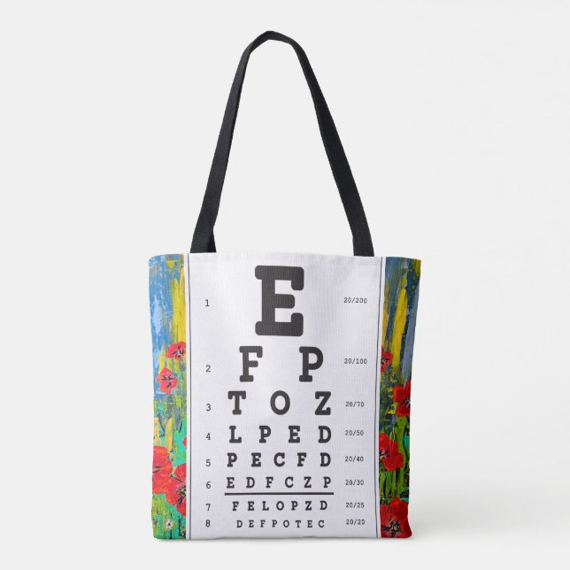 Optometry Ophthomolgist Eye Doctor Eye Chart Tote  Tygkasse (Baksida)