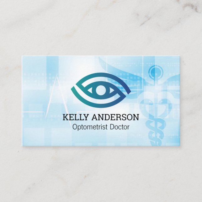 Optometry Stylized Eye Logo | Medical Doctor Visitkort (Framsida)