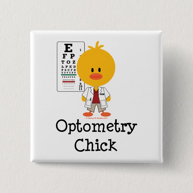 Optometrychicken knäppas knapp (Framsida)