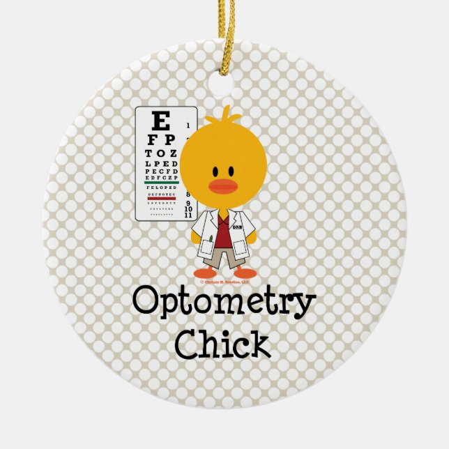 Optometrychickprydnad Julgransprydnad Keramik (Framsidan)