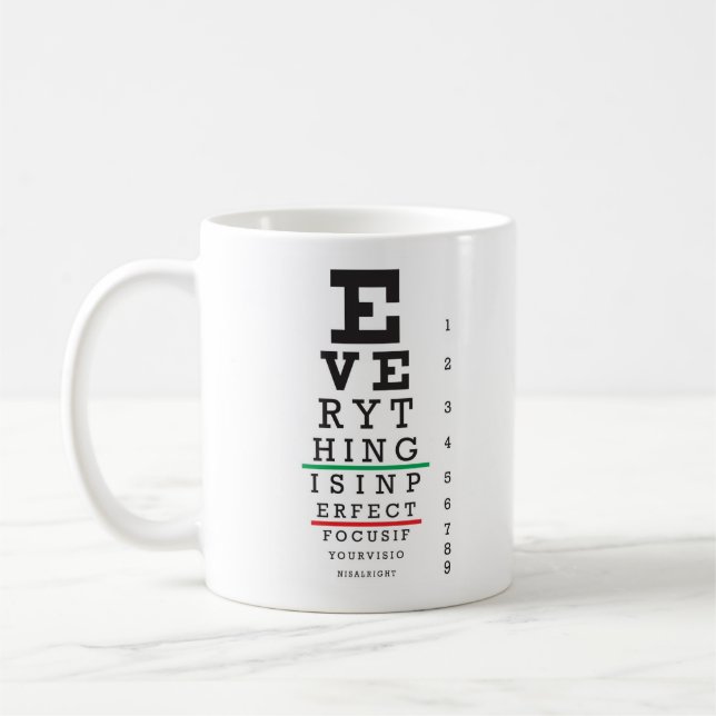 Optometryögat kartlägger illustrationen kaffemugg (Vänster)