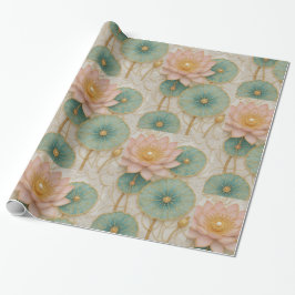 Opulence Pink & Green Floral Wrapping Paper Presentpapper