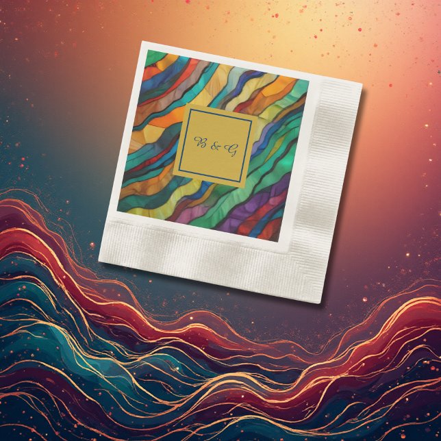 Opulent afrikansk destination bröllopsmonogram pappersservett (Skapare uppladdad)