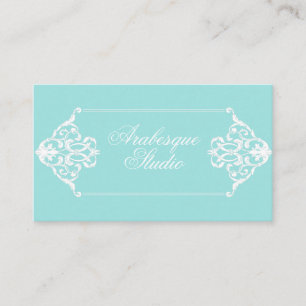 Opulent Baroque Ram Blue and White Visitkort