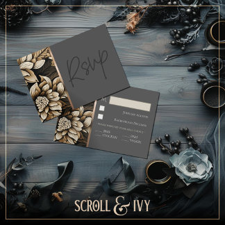 Opulent Bloom-svarskort för Guld och champagne OSA Kort