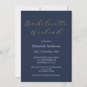 Opulent Blue Bachelorette Party Inbjudningar