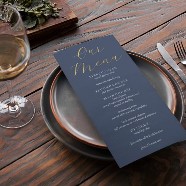 Opulent Blue Bröllop Meny (Skapare uppladdad)