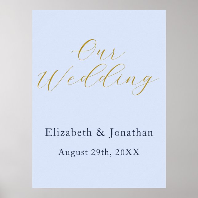 Opulent Blue Bröllop Poster (Framsidan)