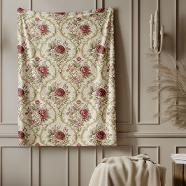Opulent Damask Blanket med Rik Victorian Charm Fleecefilt