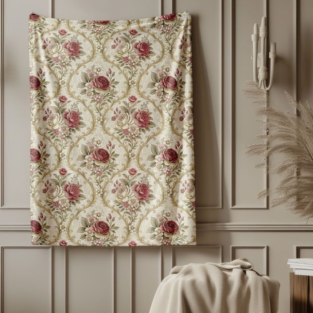 Opulent Damask Blanket med Rik Victorian Charm Fleecefilt (Opulent Damask Blanket with Rich Victorian Charm)