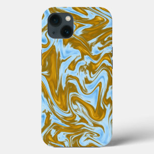 "Opulent Fusion: Teal and Guld Marble"