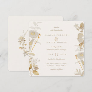 Opulent Gilded Garden Wedding Inbjudningar