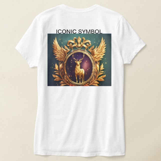 Opulent Golden Laurel Vapensköld Logotyp T Shirt (Laydown Baksida)