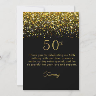 Opulent Guld Confetti 50:e födelsedagen - tack, di Tack Kort