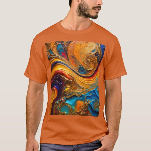 Opulent Oil and Vatten Abstrakt Masterbit T-Shirt (Framsida)
