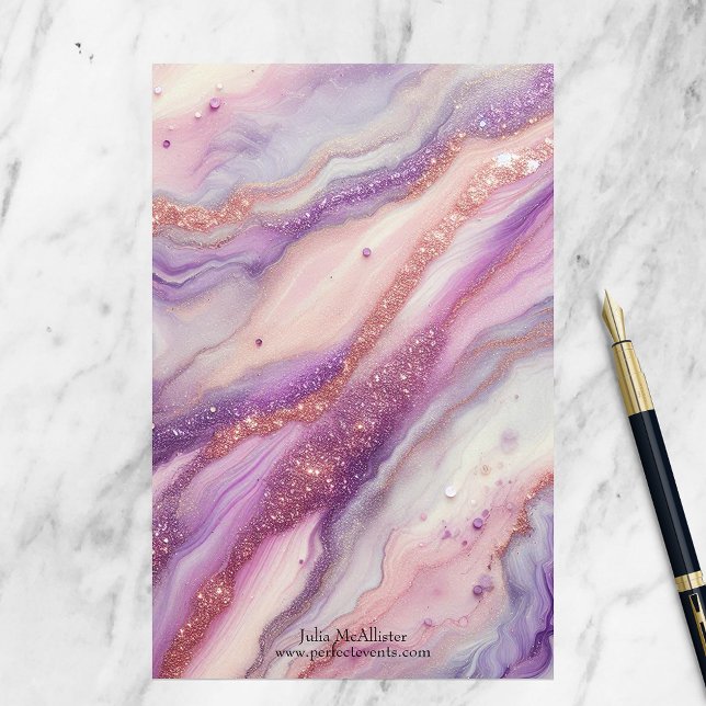 Opulent Pastel Agate och Geode med gyllene accente Brevpapper (Skapare uppladdad)