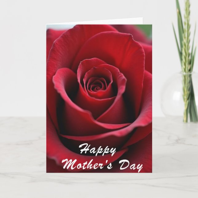 Opulent Red Mothers Day Card Kort (Framsida)