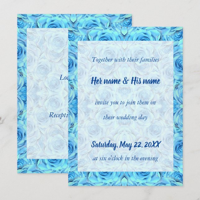 Opulent ro-design i turkosinbjudan (Fram/baksida)