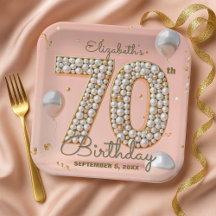 Opulent Rosa Guld Pearl Mosaic 70:e födelsedagen