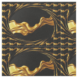 Opulent Swirl Full Gold Black Designer Upholstery  Tyg