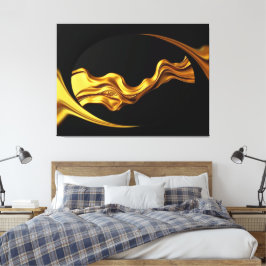 Opulent Swirl Liquid Gold Black Monochrome Achempo Canvastryck