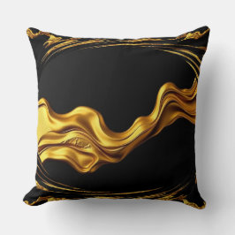 Opulent Swirl Liquid Gold Black Monochrome Achempo Kudde