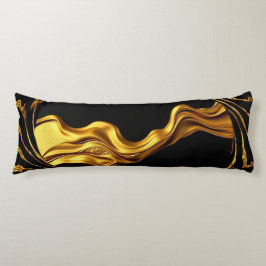 Opulent Swirl Liquid Gold Black Monochrome Christi Kroppskudde