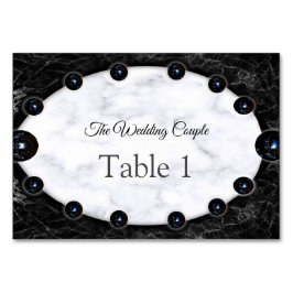 Opulent Vita och svarta Marble Spheres Bordsnummer
