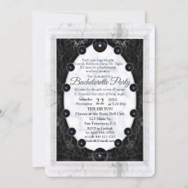 Opulent Vita och svarta Marble Spheres Inbjudningar