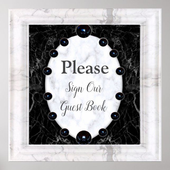 Opulent Vita och svarta Marble Spheres Poster (Framsidan)