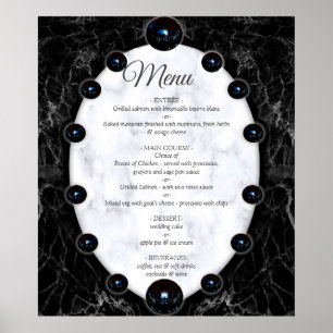Opulent Vita och svarta Marble Spheres Poster