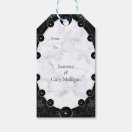 Opulent Vita och svarta Marble Spheres Presentetikett