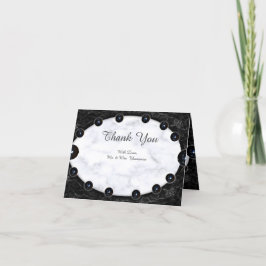 Opulent Vita och svarta Marble Spheres Tack Kort