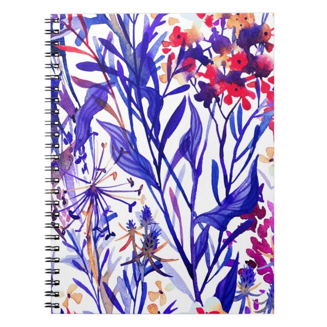 Opulent Watercolor Blommigts: Garden Background. Anteckningsbok (Framsidan)