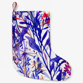 Opulent Watercolor Blommigts: Garden Background. Liten Julstrumpa