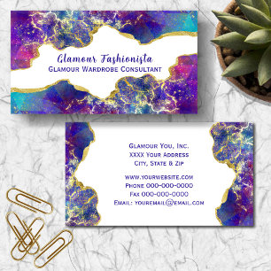 Opulent Watercolor Fire Opal Gemstone Design Visitkort