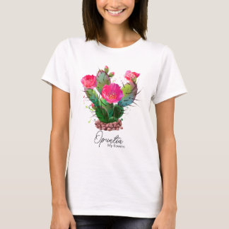 Opuntia blomstrar i stenar t shirt